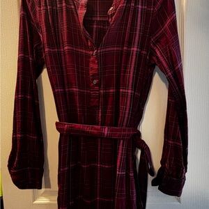 Plaid Burgundy Dress